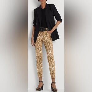 Lauren Ralph Lauren Snake Print High-Rise Skinny Ankle Jean, sz 4